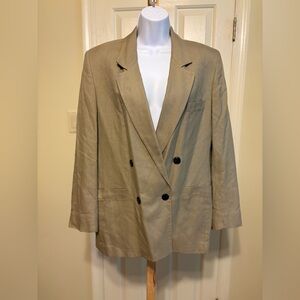 SAVILLE - VINTAGE Double-Breasted Tan Long  Blazer, Size: 10